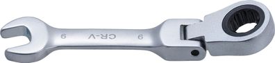 BGS technic Ratschenring-Maulschlüssel | kurz | abwinkelbar | SW 9 mm