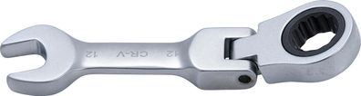 BGS technic Ratschenring-Maulschlüssel | kurz | abwinkelbar | SW 12 mm