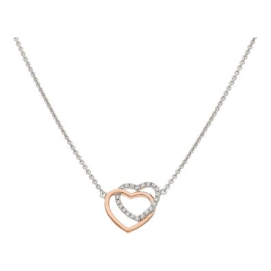 JuwelmaLux Halskette 925/000 Sterling Silber Herz Roségold plattiert ...