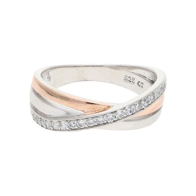 JuwelmaLux Ring 925/000 Sterling Silber teils roségold plattiert mit ...