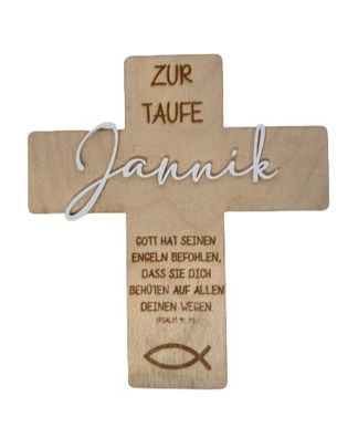 Taufkreuz mit Name personalisiert Taufe Geburt Taufgeschenk Holzkreuz Geschenk