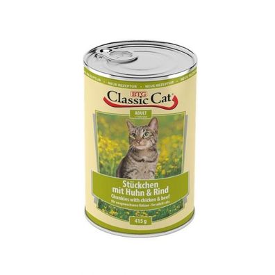 Classic Cat Dose Stückchen mit Huhn & Rind 415g