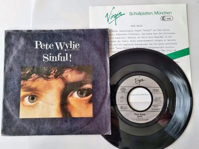 Pete Wylie - Sinful! 7'' Vinyl Germany WITH PROMO FACTS