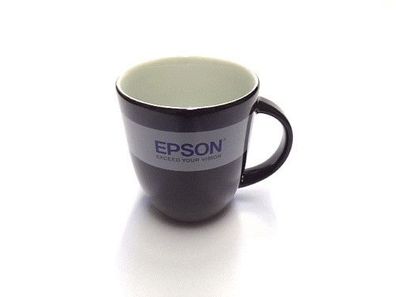 EPSON Werbetasse Kaffeetasse Kaffeepott Kaffeebecher Schwarz