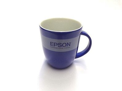 EPSON Werbetasse Kaffeetasse Kaffeepott Kaffeebecher Blau