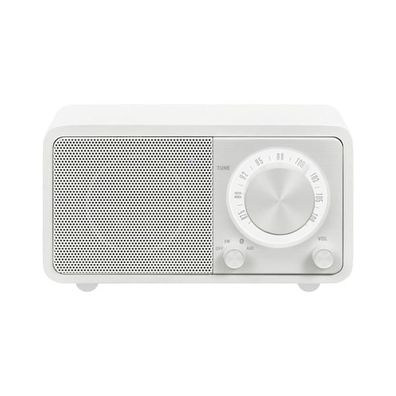 Sangean Genuine mini WR-7 weiß matt tragbares Retro-Tischradio mit Bluetooth