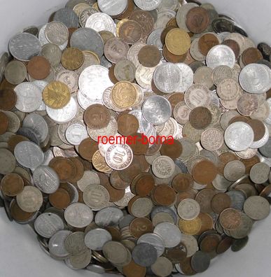 große Sammlung bzw. Konvolut von 1 Kilo Kleinmünzen Deutsches Reich