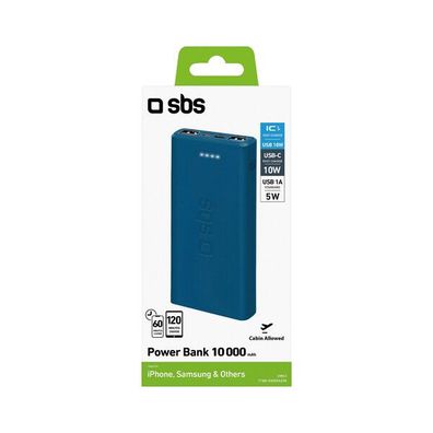 SBS Powerbank 10.000mAh blau mobiles Ladegerät