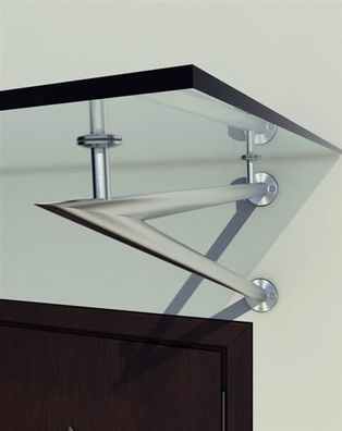 BuyLando Shop - [Modell - Milchglas] - Glasvordach - VSG Glas - inkl. Edelstahlhal...