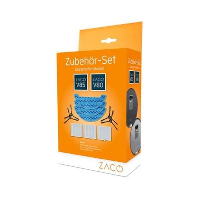 ZACO Zubehör-Set für V80 & V85 3x Hochleistungsfilter, 4x Seitenbürste, 3x Mikrofa...