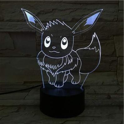 Pokemon Eevee LED-Lampe mit Farbwechsel, USB-Nachtlicht und