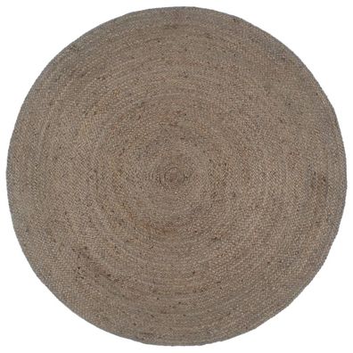Teppich Handgefertigt Jute Rund 240 cm Grau