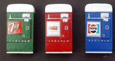 23989 American Diorama Getränkeautomat Vending Machine Pepsi 7 Up Coca Cola 1:24