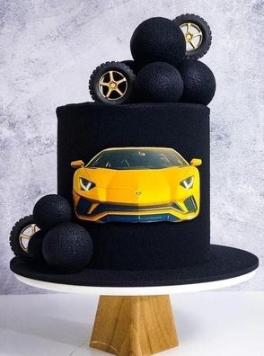 Essbar Lamborghini Car Man Tortenaufleger Torte Tortenbild Geburtstag Zuckerbild 04