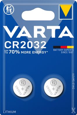 Varta CR2032 3V Lithium Knopfzelle - 2er Blister