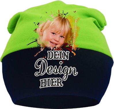 Baby Beanie Mütze Multicolor personalisiert mit deinem Wunschtext