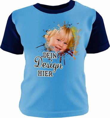 Baby Shirt kurzarm Multicolor personalisiert mit deinem Wunschmotiv