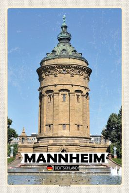 Top-Schild m. Kordel, versch. Größen, Mannheim, Wasserturm, neu & ovp