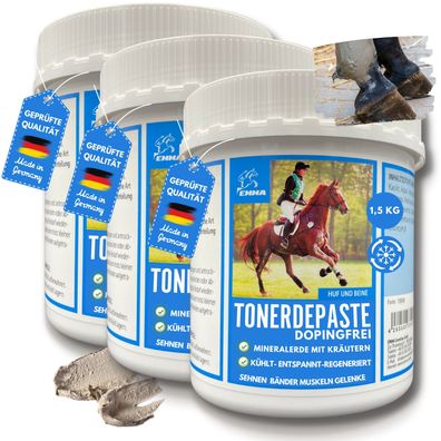 EMMA Cool Clay essigsaure Tonerde - Tonerde Pferd I Cool Clay dopingfrei 3 * 1,5 Kg