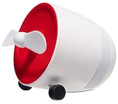 NABO SOUND ONE Weiss-Rot Wireless Audio Lautsprecher mit Mini-Ventilator