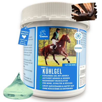 EMMA Cool Gel Kühlgel Pferd Pferdepflege Kältegel für die Pferdebeine-Premium 1000 ml