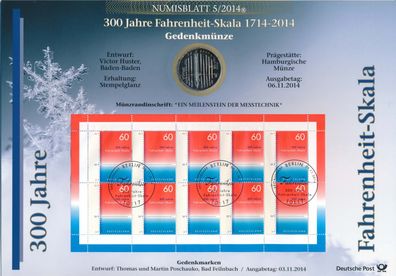 BRD 10 Euro 2014 J 300 Jahre Fahrenheitskala im Numisblatt*