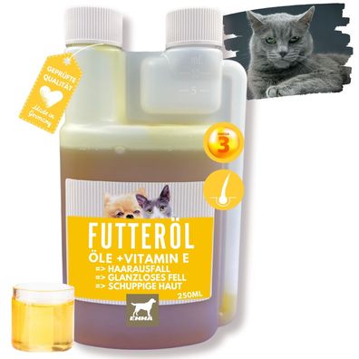 Leinöl & Distelöl I kalt gepresstes Futter Öl für Katzen 250ml