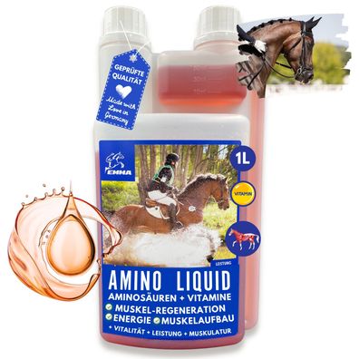 Aminosäure Pferd, Ergänzungsfutter, Vitamine für Muskelaufbau Liquid Futter 1L