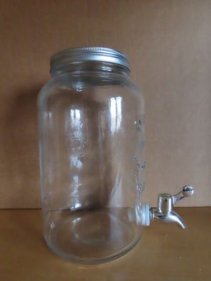 Wasserspender Glasware Saftspender mit Hahn u. Schraubdeckel ca.25 cm H