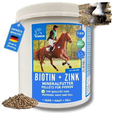 Biotin fürs Pferd, Ergänzungsfutter für Hufe, Haare, Mähne & Fell + Zink 1 Kg