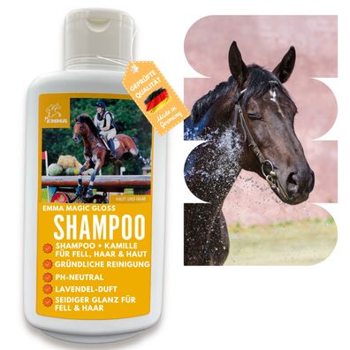 Pferde Shampoo, Pferdepflege für Fell-, Mähne und Schweif Premium 500 ml