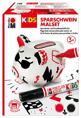 Marabu - 0125000000100 Kids Sparschwein Malset Porcelain und Glaspainter
