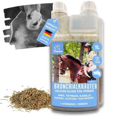 Hustensaft Pferd Liquid-Ergänzungsfutter Bronchial Elixir mit Käutern 1 Liter