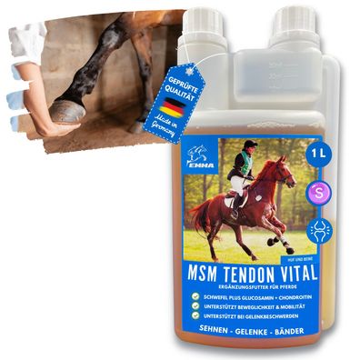 MSM fürs Pferd- Gelenk Liquid mit Glucosamin für Pferde, Ergänzungsfutter 1L