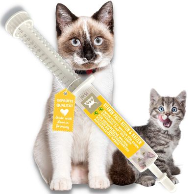 EMMA Vitamin-Paste für Katzen, Kitten Booster im praktischen Injektor, Wochenkur