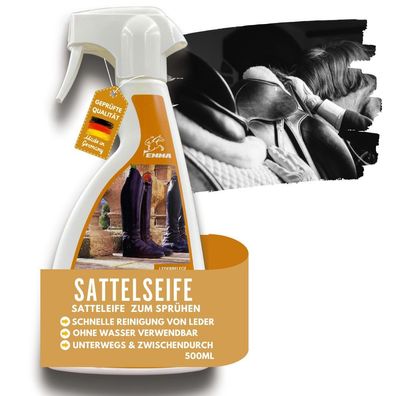 EMMA Saddle Soap Sattelseife-Lederpflege zum Sprühen Sattel Zaumzeug Stiefel 500 ml