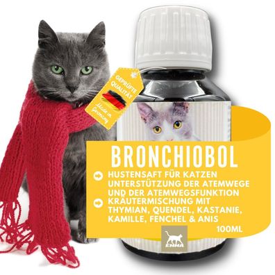 EMMA Bronchiobol Hustensaft für Katzen, Bronchial Tropfen mit Thymian 100ml