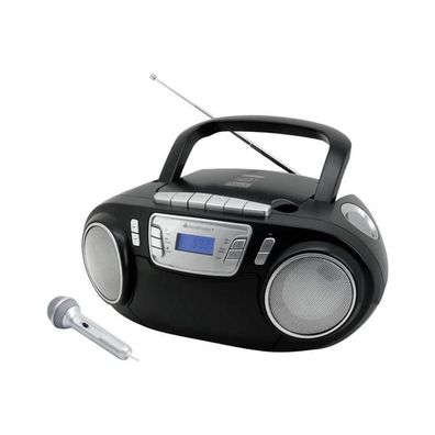 Soundmaster SCD5800SW tragbares CD-Kassetten-Radio mit Mikrofon, USB, MP3-Wiederga...