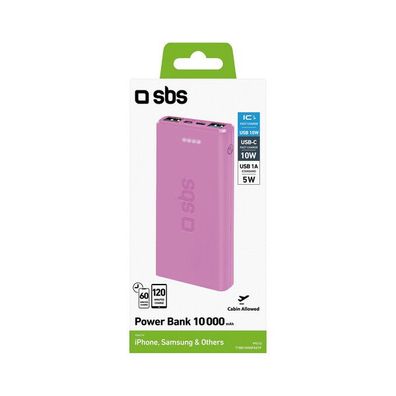 SBS Powerbank 10.000mAh pink mobiles Ladegerät