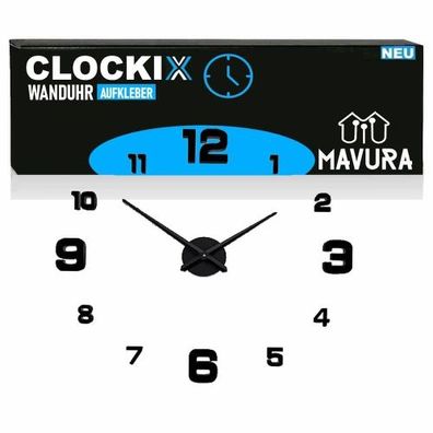 Clockix Wanduhr Aufkleber DIY 3D-Effekt Wanduhr (Deko zum Aufkleben Design Wandtattoo