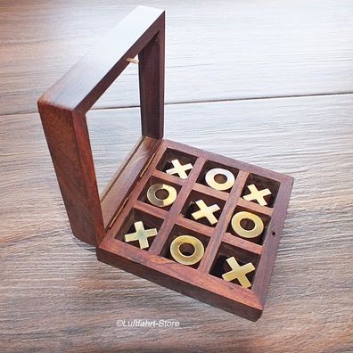 Tic-Tac-Toe-Spiel in einer Holzkiste aus Rosenholz Art.-Nr. 11029