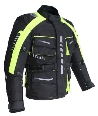 Motorradjacke Kinder Motorrad Textil Jacke Biker Jacke mit Protektoren Neon