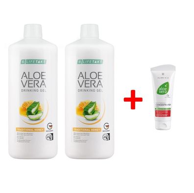 LR Aloe Vera Drinking Gel Honey 2 Flaschen + 1x Aloe Vera Gel Konzentrat gratis