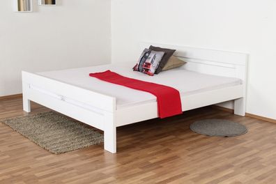 Jugendbett "Easy Premium Line" K6, 200 x 200 cm Buche Vollholz massiv weiß lacki