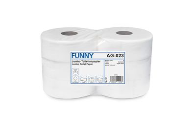 Jumbo Toilettenpapier Funny - 2-lagig - Ø 28 cm - hochweiß - 6 Rollen