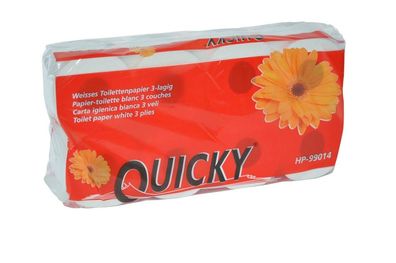 Toilettenpapier QUICKY - 3-lagig - hochweiß - 48 Rollen - 9,4 x 11 cm