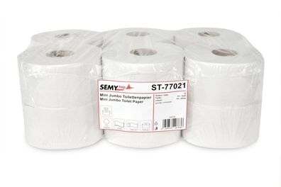 Jumbo Toilettenpapier SemyTop - 2-lagig - Ø 25 cm - recycling - 12 Rollen
