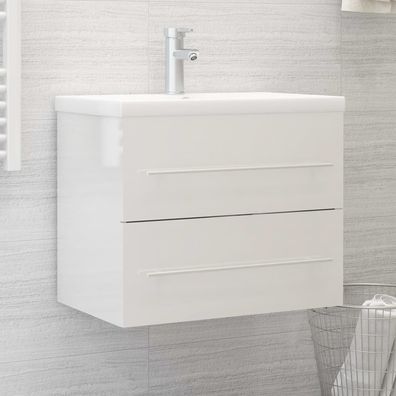 Waschbeckenunterschrank Weiß Sonoma-Eiche 90x38,5x46 cm