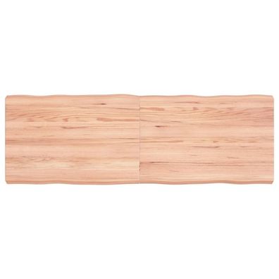 Tischplatte Hellbraun 140x50x(2-4)cm Massivholz Eiche Behandelt