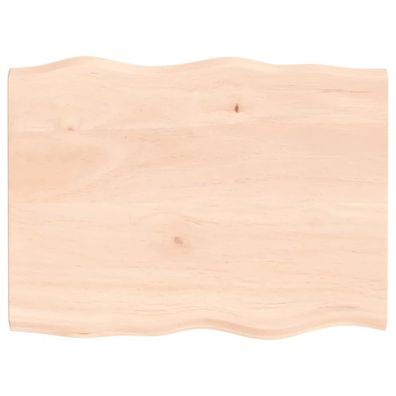 Tischplatte 100x60x2 cm Massivholz Eiche Unbehandelt